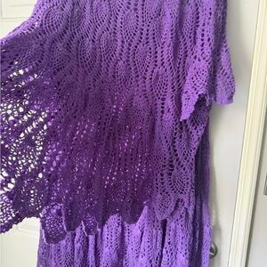 Vibrant Purple Crochet A-Line Skirt